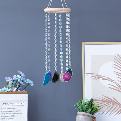 Olivenorma AB-Colorful Hanging Agate Crystal Suncatcher Wind Chime