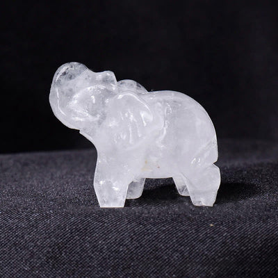 Olivenorma Natural Crystal Elephant Carving Ornament Gemstone Decoration