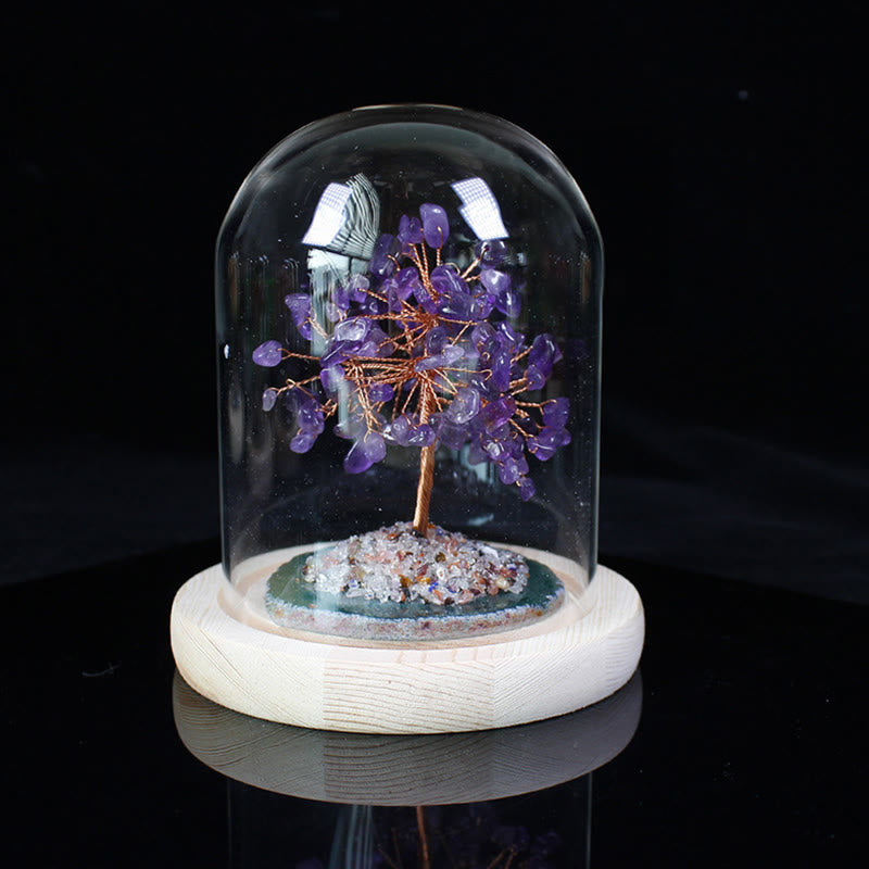 Olivenorma Natural Crystal Crushed Stone Flower Tree Glass Decoration