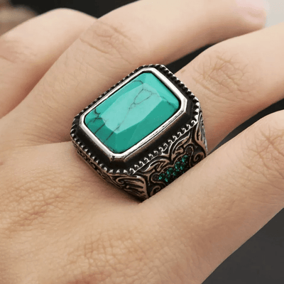 Olivenorma Vintage Turquoise Eagle Indian Ring