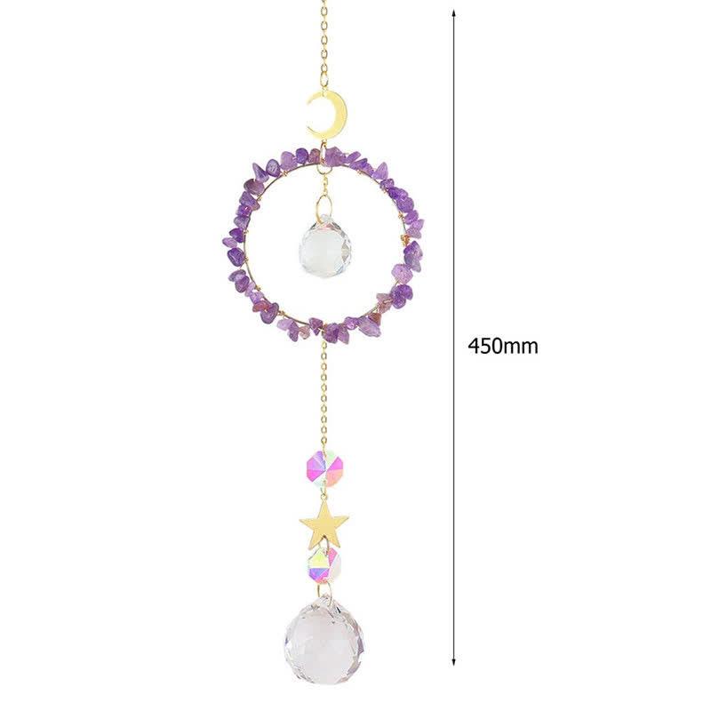 Olivenorma Crystal Circle Moon Healing Suncatcher