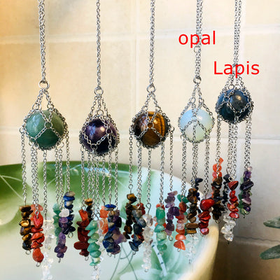 Olivenorma Hand-Woven Natural Crystal Hanging Pendan Wind Chime