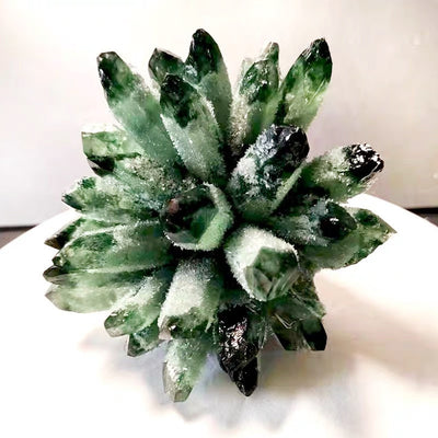 Olivenorma 1pc Crystal Cluster Green Phantom Quartz Home Decoration