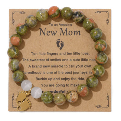 Olivenorma "New Mother" Gift Natural Stone Beaded Bracelet