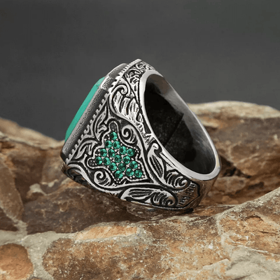 Olivenorma Vintage Turquoise Eagle Indian Ring