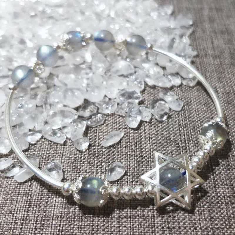 Olivenorma Moonstone Hexagram Bracelet