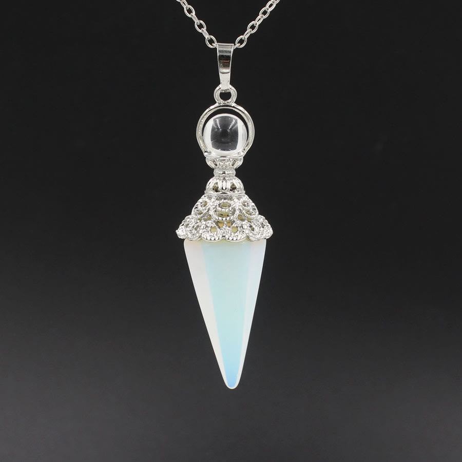 Olivenorma Healing Crystal Point Pendant Necklaces