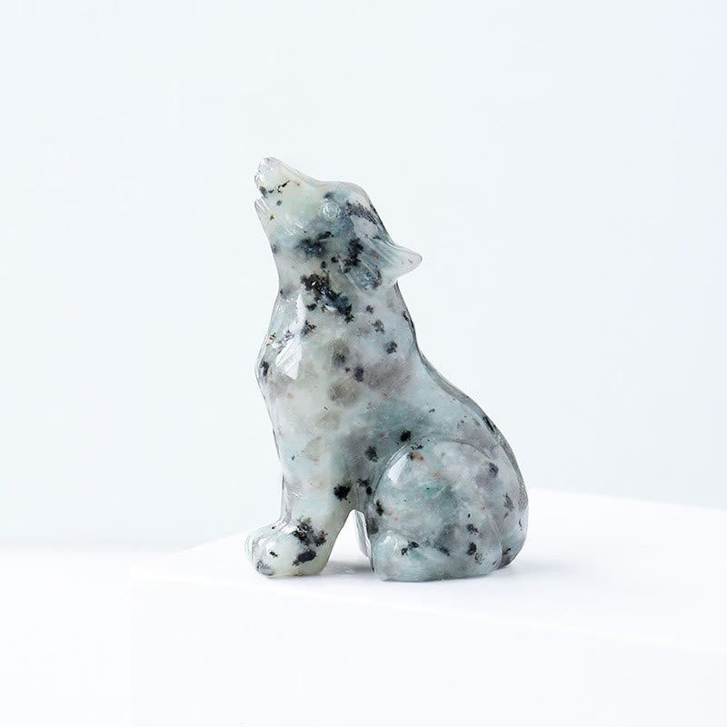 Olivenorma Natural Crystal Little Wolf Boy Gemstone Decoration - Tianshan Blue Stone - image 14