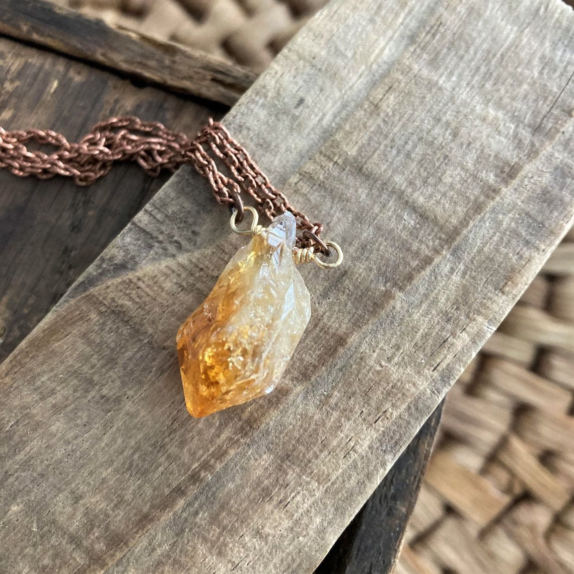 Olivenorma Natural Brazilian Citrine Pendant Necklace