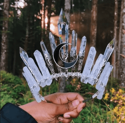 Olivenorma Handmade Moon Natural Crystal Crown - image 0