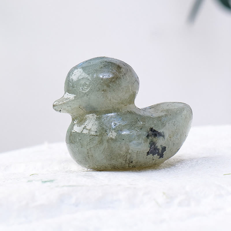 Olivenorma 1.2Inch Quartz Crystal Duck Carving Gemstone Decoration