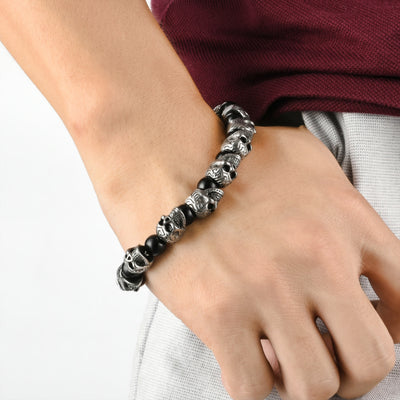 Olivenorma Natural Tiger Eye Handmade Stainless Steel Bracelet