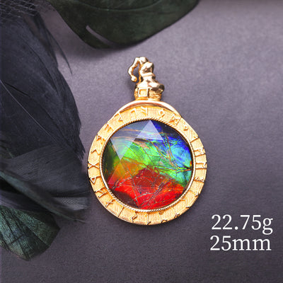 Olivenorma Natural Ammolite 925 Silver Necklace