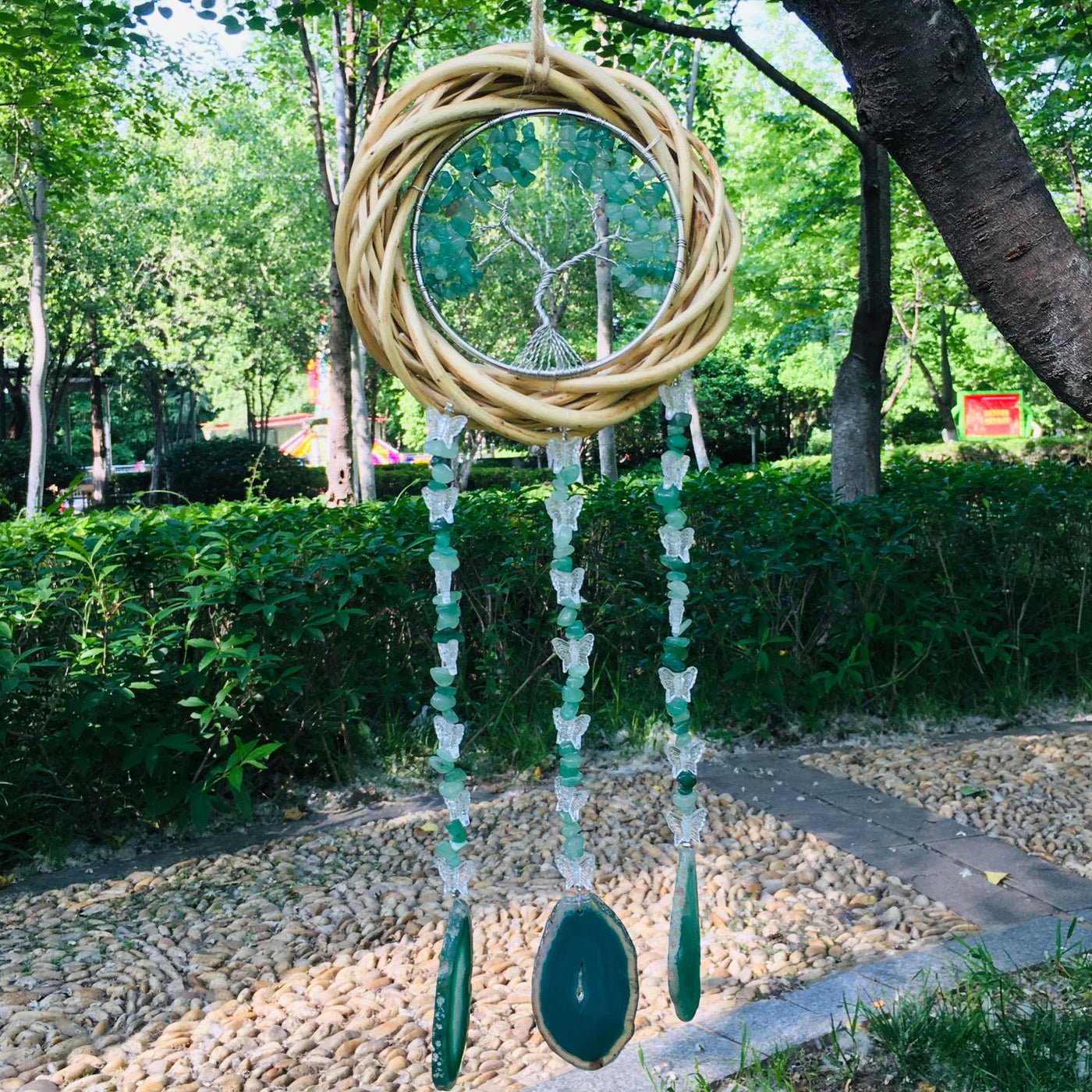 Olivenorma Tree Of Life Crystal Agate Wind Chime