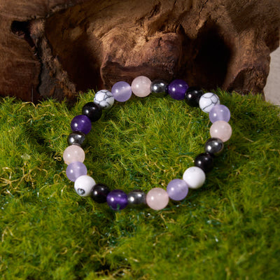 Olivenorma Rose Quartz Amethyst Obsidian Hematite Beads Bracelet