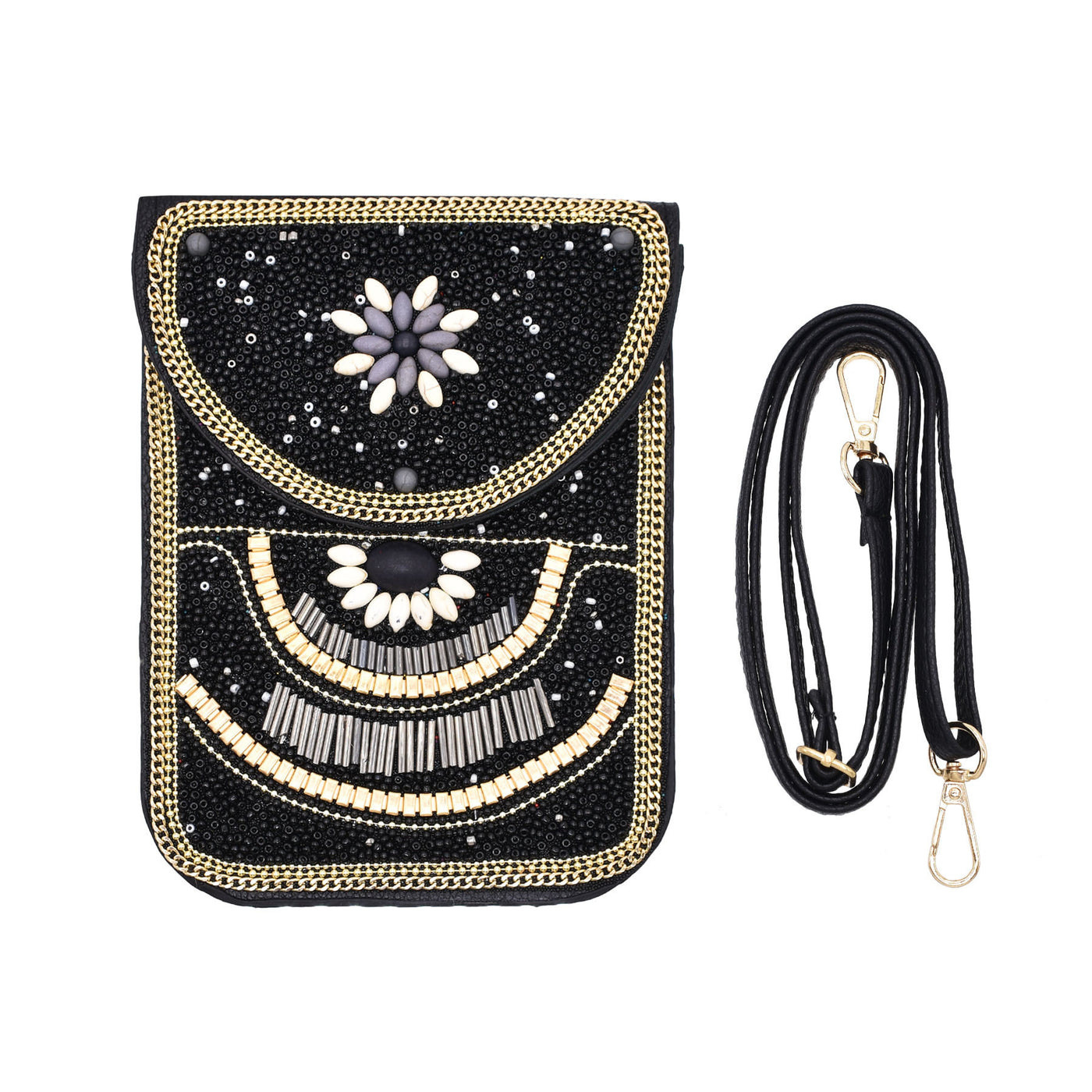 Olivenorma Ethnic Style Beaded Crossbody Mobile Phone Bag