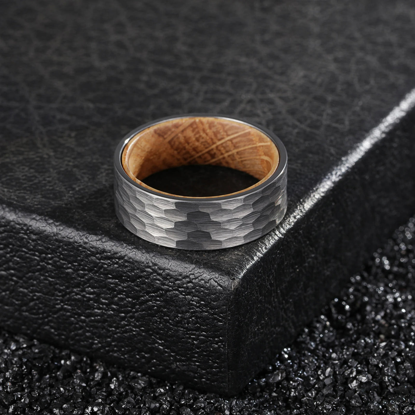 Olivenorma 8mm Tungsten Carbide Whiskey Barrel Wood Man Ring