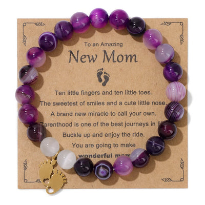 Olivenorma "New Mother" Gift Natural Stone Beaded Bracelet