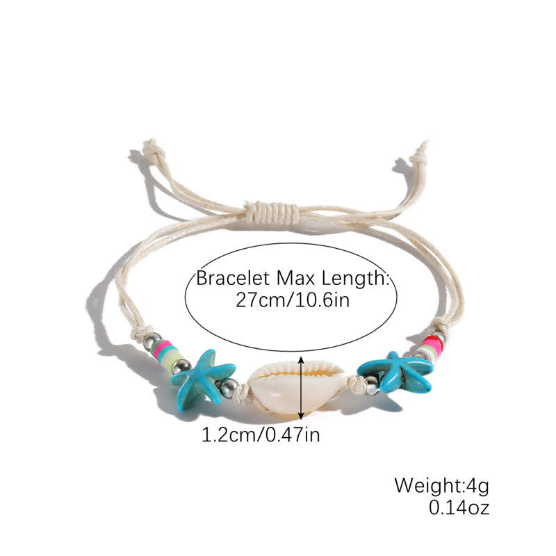 Olivenorma White Turquoise Starfish Turtle Pendant Beach Bracelet