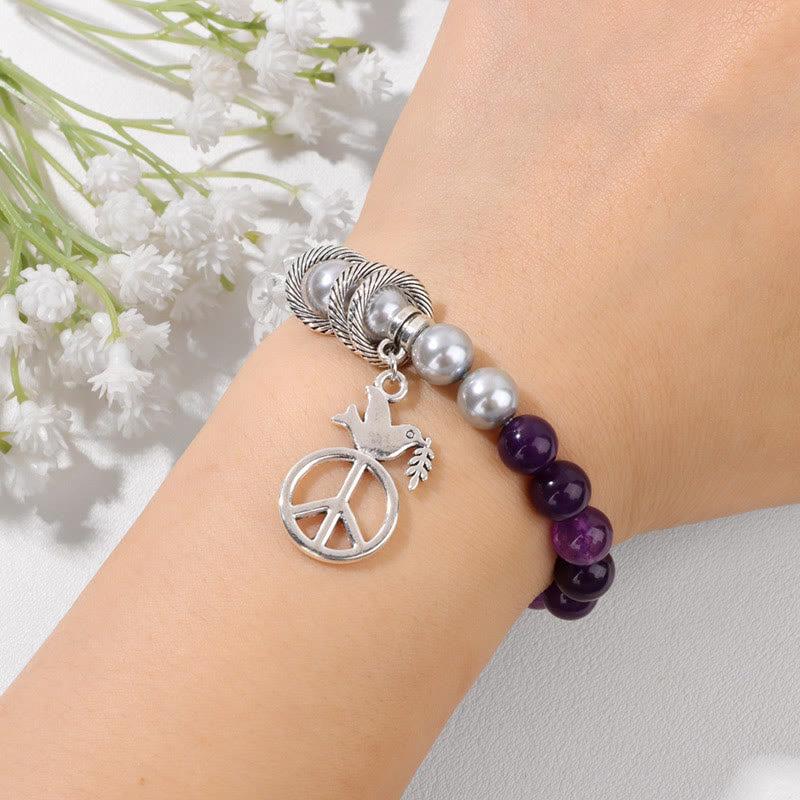 Olivenorma "Embrace Peace" - Peace Dove Crystal Bracelet