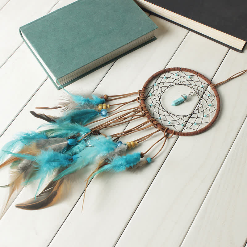 Olivenorma Amazonite Blue Crystal Dream Catcher