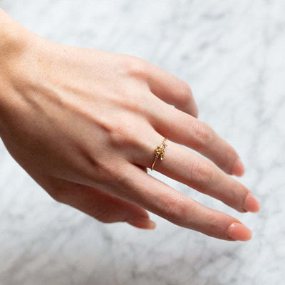 Olivenorma Dainty Statement Birth Flower Gold Ring