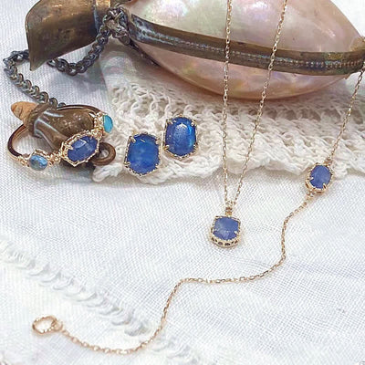 Olivenorma Natural Blue Moonstone Jewelry Set