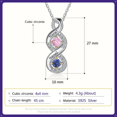 Olivenorma Women Birthstone Engraved Name Necklace