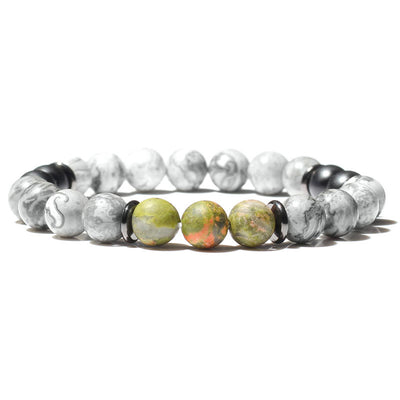 Olivenorma Natural Gray Jasper Beads Bracelet