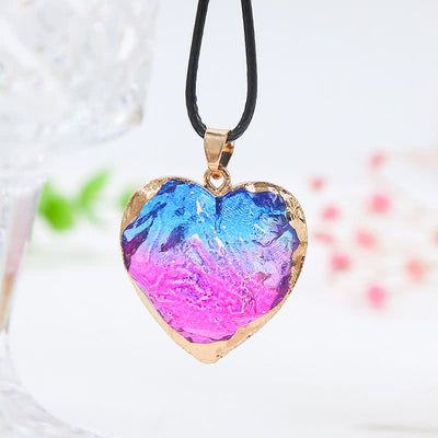 Creative Heart Crystal Fluorite Necklace