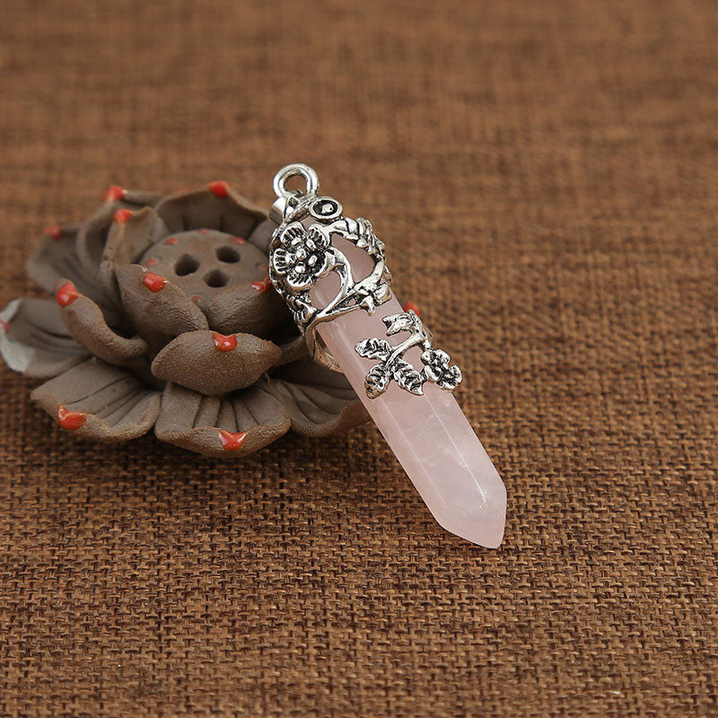 Olivenorma Natural Stone Rose Spiritual Healing Necklace