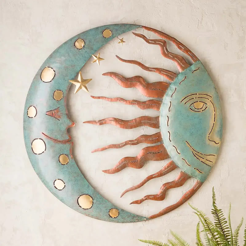 Olivenorma Celestial Sun and Moon Metal Wall Art Decor