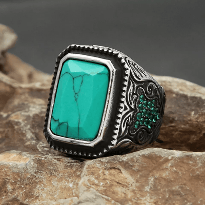 Olivenorma Vintage Turquoise Eagle Indian Ring