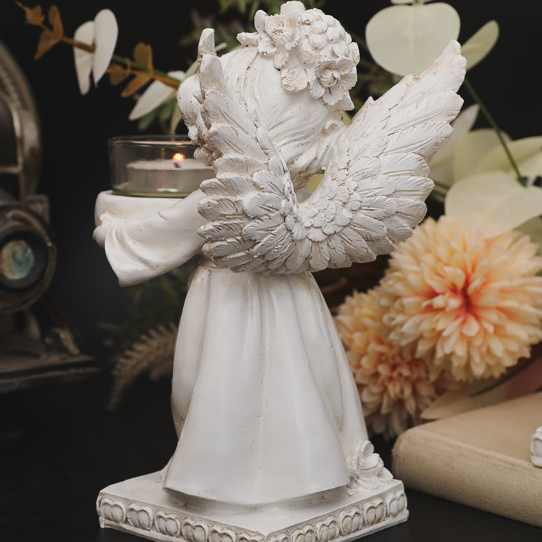 Olivenorma Resin Angel Desktop Ornaments Candle Holder