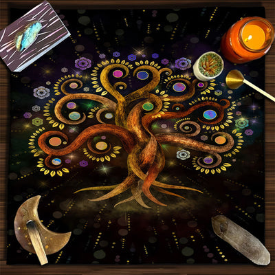 Olivenorma Yggdrasil Sacred Tree Mysterious Tarot Tablecloth