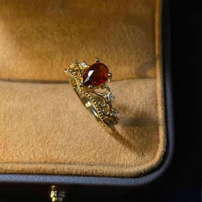 Olivenorma Garnet Crown Modelling Adjustable Ring