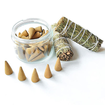 Olivenorma Aromatherapy Crystal Cleansing Meditation Sage Incense Cones Holy Stick