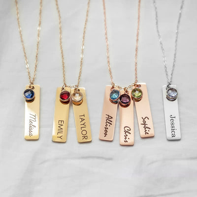 Olivenorma Personalized Birth Flower & Birthstone with Name Jewelry Necklace