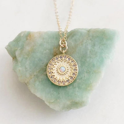 Olivenorma Opal Sun and Moon Necklace