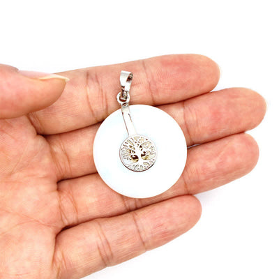 Olivenorma Natural Crystal Peace Buckle Tree Of Life Necklace