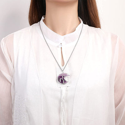 (Clearance 30% OFF / CODE: OFF30) - Olivenorma Natural Chakra Moon Necklace