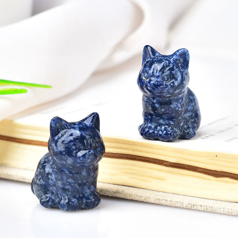 Olivenorma Crystal Kitten Stone Carving Crafts Gemstone Decoration