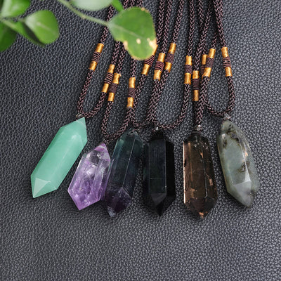 Olivenorma Natural Crystal Amethyst Healing Necklace