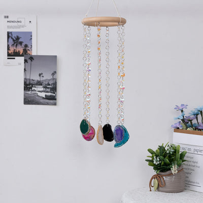 Olivenorma AB-Colorful Hanging Agate Crystal Suncatcher Wind Chime