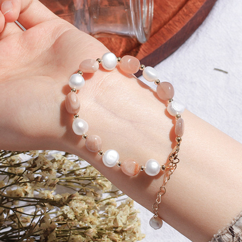 Natural Crystal Pearl Gemstone Bracelet