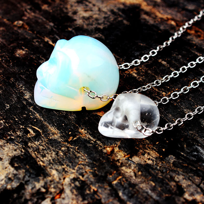 Olivenorma "Powerful Healing" Crystal Skull Necklace