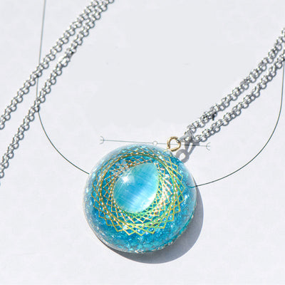 Olivenorma GUARDIAN OF LIGHT Aquamarine Orgone Necklace