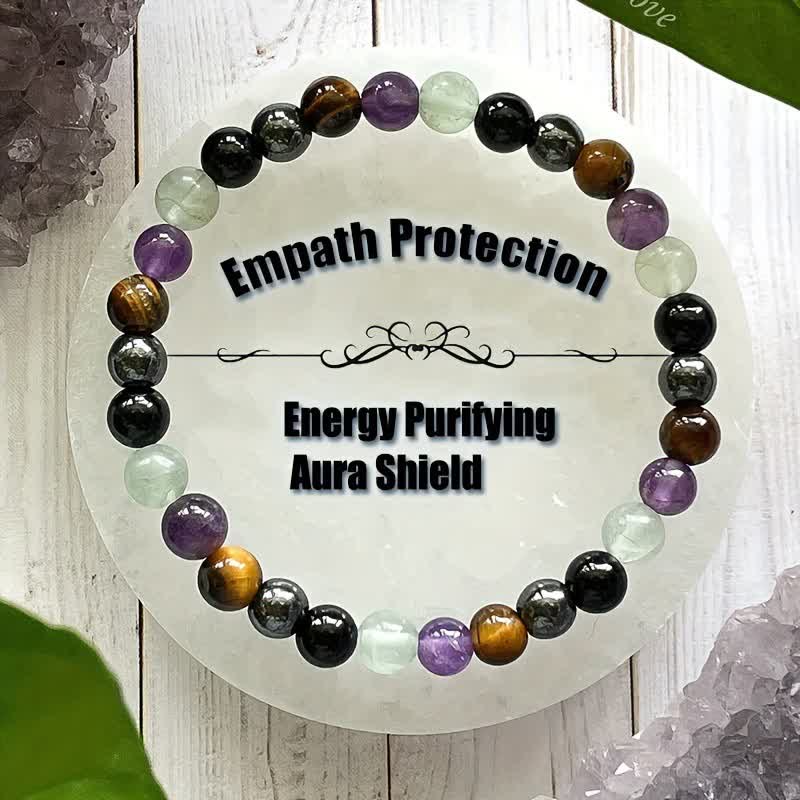 Olivenorma "Empath Protection" Handmade Crystal Beaded Jewelry Bracelet