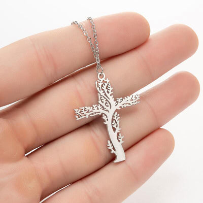 Olivenorma Tree of Life Cross Necklace