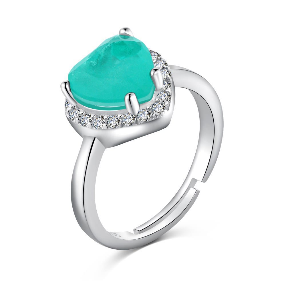 Olivenorma Heart Shape Paraiba Tourmaline Exquisite Ring